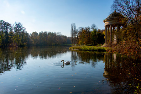 Badenburger Lake in Nymphenburg Park - Germanyの写真素材
