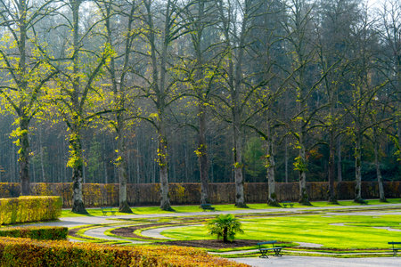 Formal Garden of Herrenchiemsee Park - Germanyの写真素材