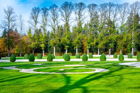 Formal Garden of Herrenchiemsee Park - Germanyの写真素材