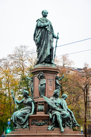 Monument Statue of King Maximilian II of Bavariaの写真素材