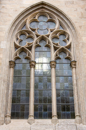 Gothic Window in St Paul's Church - Munich - Germanyの写真素材
