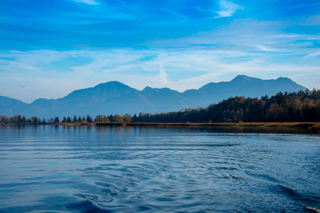 Chiemsee Freshwater Lake in Bavaria - Germanyの写真素材