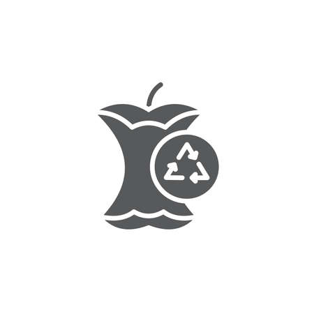 Organic food waste recycling vector icon symbol isolated on white backgroundのイラスト素材