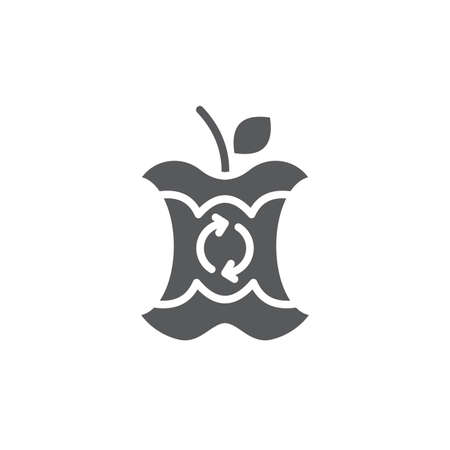 Organic food waste recycling vector icon symbol isolated on white backgroundのイラスト素材