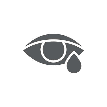 Allergic reaction cry vector icon symbol eye isolated on white backgroundのイラスト素材