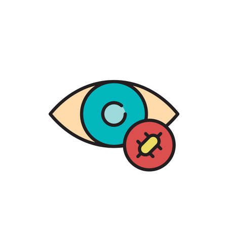 Allergic reaction cry vector icon symbol eye isolated on white backgroundのイラスト素材