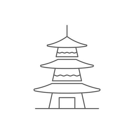 Asian pagoda vector icon symbol architecture isolated on white backgroundのイラスト素材