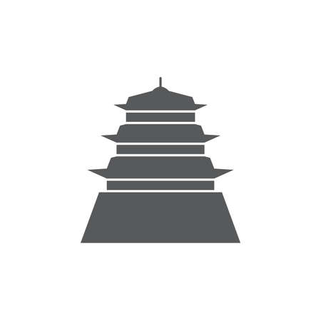 Asian pagoda vector icon symbol architecture isolated on white backgroundのイラスト素材