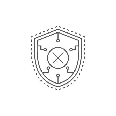 Blocked security shield vector icon isolated on white backgroundのイラスト素材