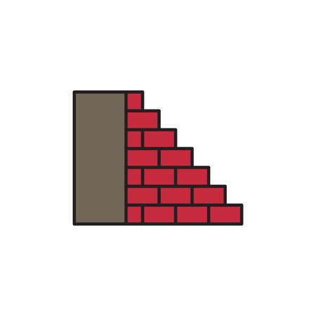 Block wall vector icon symbol isolated on white backgroundのイラスト素材