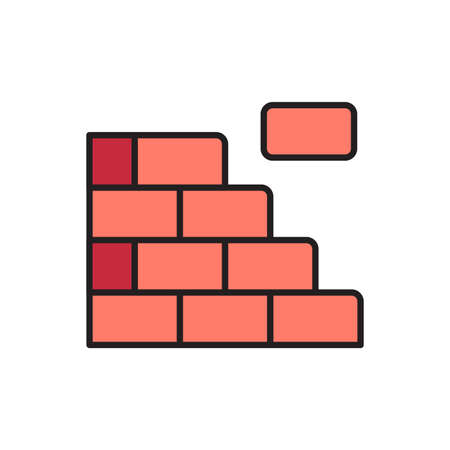 Block wall vector icon symbol isolated on white backgroundのイラスト素材