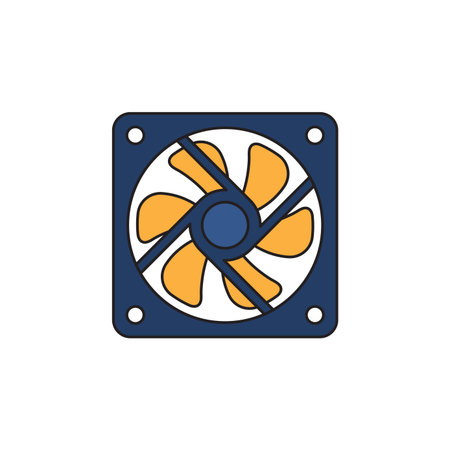Computer cooler vector icon symbol isolated on white backgroundのイラスト素材