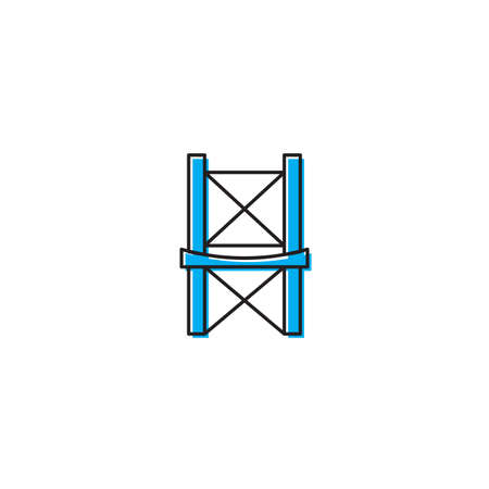 Camping chair vector icon isolated on white backgroundのイラスト素材