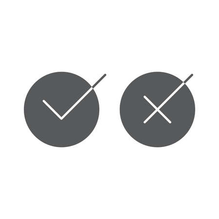 Check box line icons set isolated on white backgroundのイラスト素材