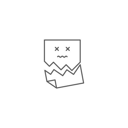 Corrupted file document vector icon isolated on white backgroundのイラスト素材