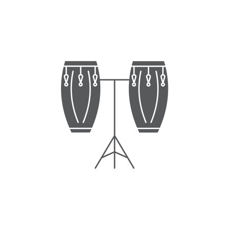 Conga drum vector icon symbol isolated on white background