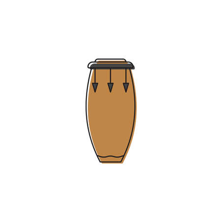 Conga drum vector icon symbol isolated on white backgroundのイラスト素材