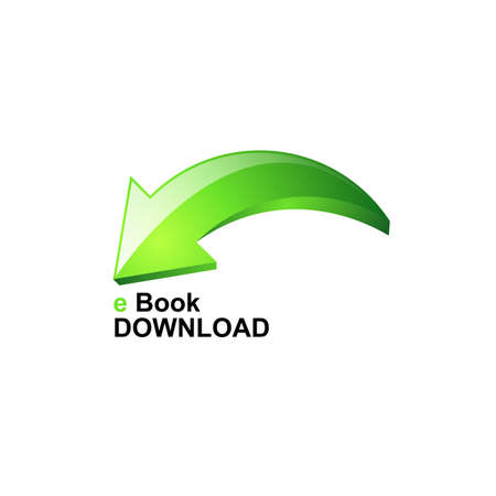 Ebook download with green arrow vector icon, isolated on white backgroundのイラスト素材