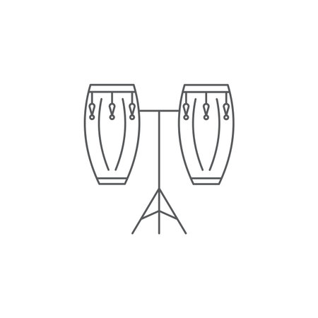 Conga drum vector icon symbol isolated on white backgroundのイラスト素材