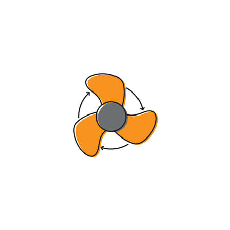 Fan rotation direction vector icon symbol isolated on white backgroundのイラスト素材