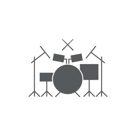 Drum kit vector icon isolated on white backgroundのイラスト素材