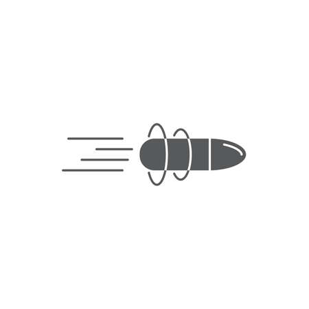 Flying bullet vector icon symbol isolated on white backgroundのイラスト素材