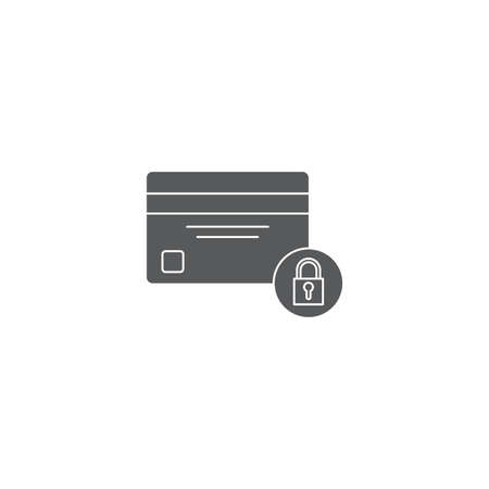 Credit card with lock vector icon isolated on white backgroundのイラスト素材