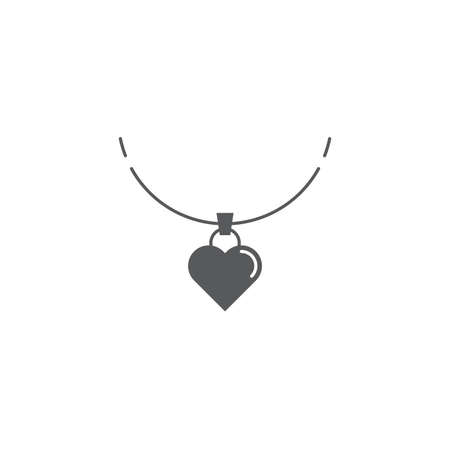 Heart necklace vector icon symbol isolated on white backgroundのイラスト素材