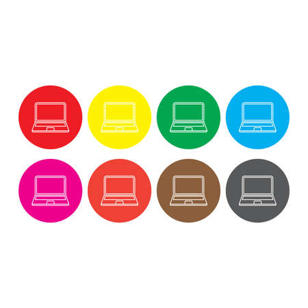 Laptop Icon in trendy flat style isolated on white background.のイラスト素材