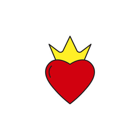 Heart crown vector icon trendy flat style design isolatedのイラスト素材