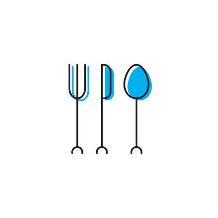 fork, spoon, knife vector icon illustration design isolated on whiteのイラスト素材