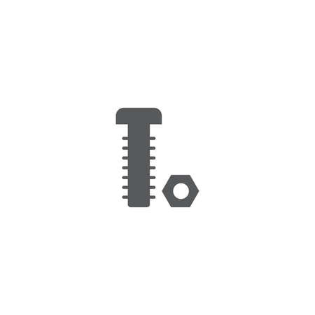 Nut and bolt vector icon isolated on white backgroundのイラスト素材
