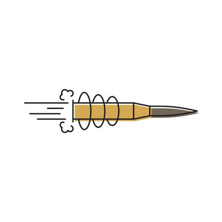 Flying bullet vector icon symbol isolated on white backgroundのイラスト素材