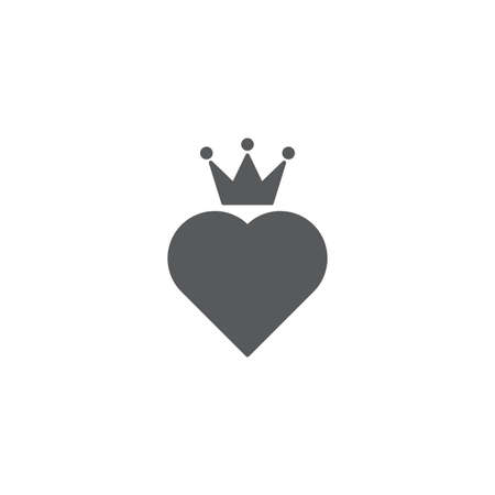 Heart crown vector icon trendy flat style design isolatedのイラスト素材