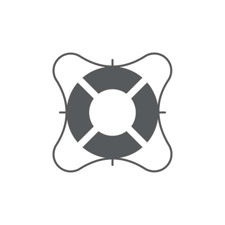 Lifebuoy vector icon, isolated on white backgroundのイラスト素材