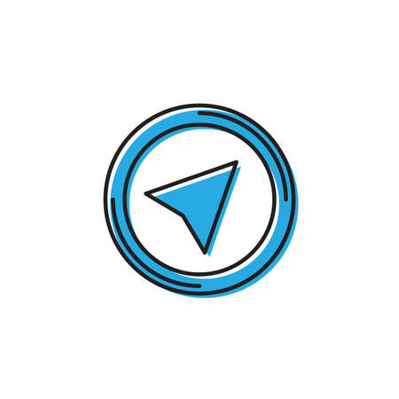 Navigation cursor vector icon symbol isolated on white backgroundのイラスト素材