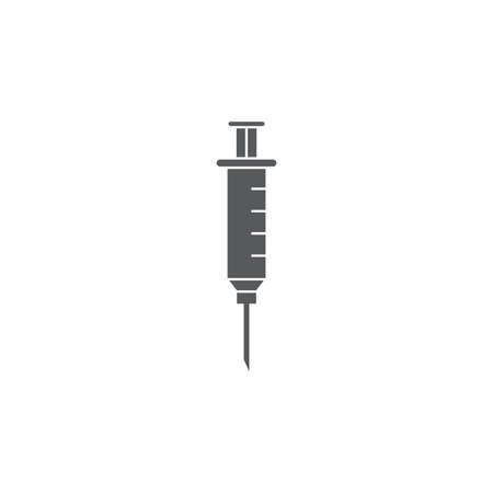 Medical syringe vector icon symbol isolated on white backgroundのイラスト素材