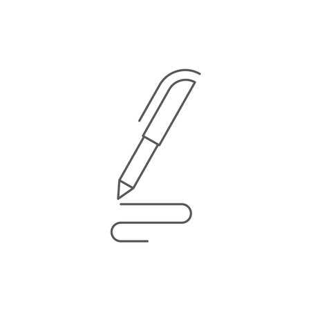 Pen, write vector icon isolated on white backgroundのイラスト素材