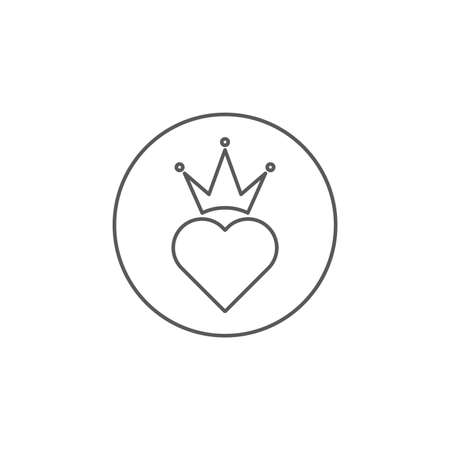 Heart crown vector icon trendy flat style design isolatedのイラスト素材