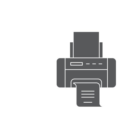 Printer printing paper machine vector icon isolated on white backgroundのイラスト素材