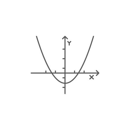 Parabolic function formula vector isolated on white backgroundのイラスト素材