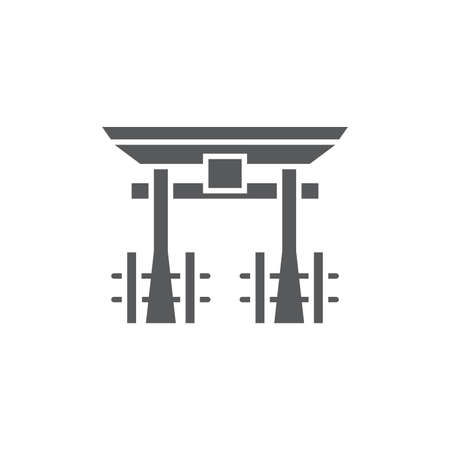 Torii gate vector icon symbol japanese icon isolated on white backgroundのイラスト素材