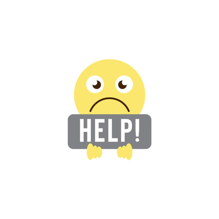 help emoticons vector icon symbol isolated on white background