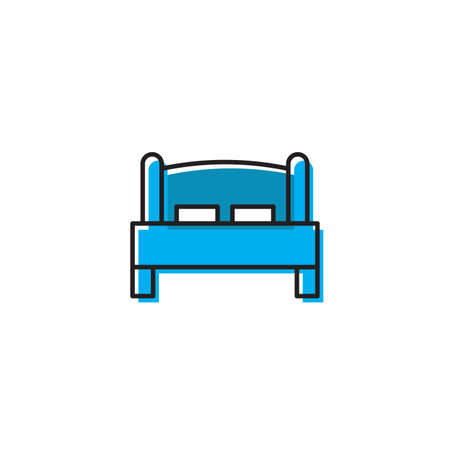 Single bed vector icon isolated on white backgroundのイラスト素材