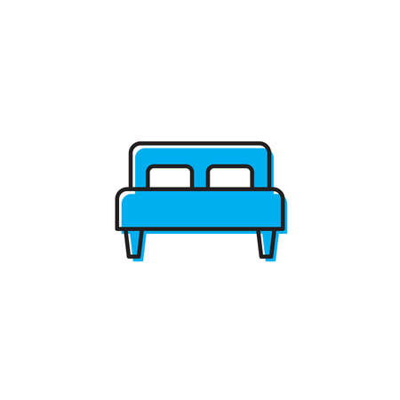 Single bed vector icon isolated on white backgroundのイラスト素材