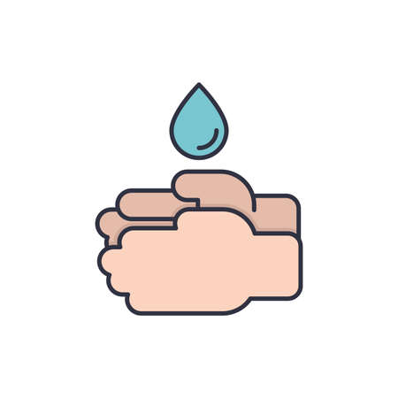Wash hands vector icon symbol isolated on white backgroundのイラスト素材