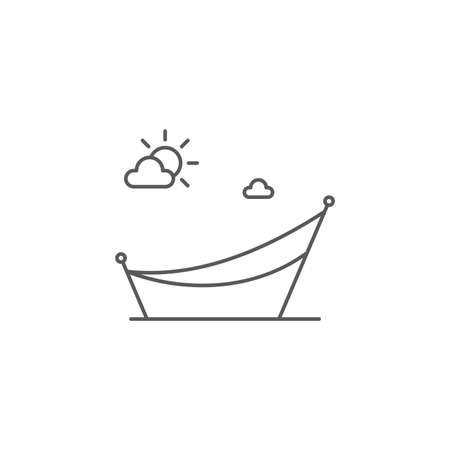 Sleep hammock vector icon symbol isolated on white backgroundのイラスト素材
