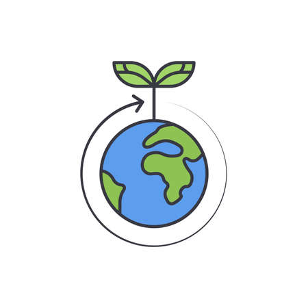 World ecology vector icon symbol isolated on white backgroundのイラスト素材