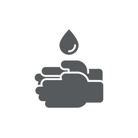 Wash hands vector icon symbol isolated on white backgroundのイラスト素材