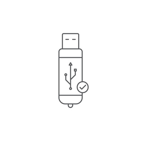 USB flash drive notification vector icon. filled flat sign for mobile concept and web design. USB...